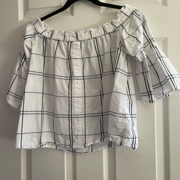 Abercrombie & Fitch Black and White Plaid Blouse - Picture 1 of 2